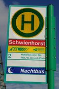 Haltestellenschild Schwienhorst