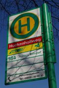 Haltestellenschild Huckenhollweg