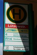 Haltestellenschild Lützowstraße