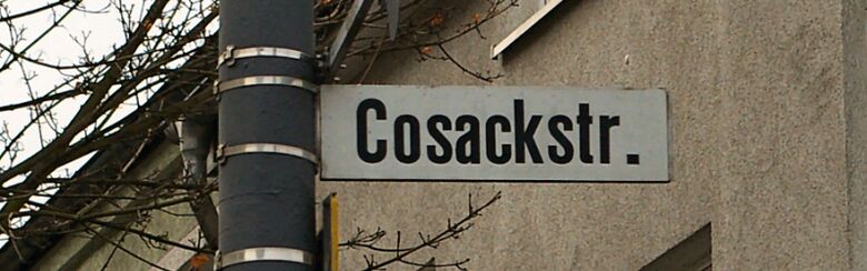 Straßenschild Cosackstraße