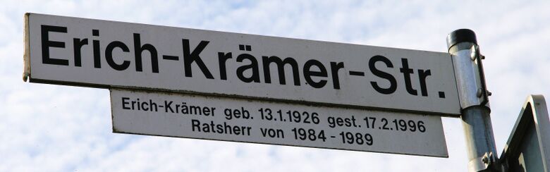 Straßenschild Erich-Krämer-Straße