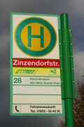 Haltestellenschild Zinzendorfstraße