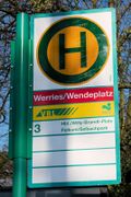 Haltestellenschild Werries/Wendeplatz