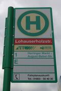 Haltestellenschild Lohauserholzstraße