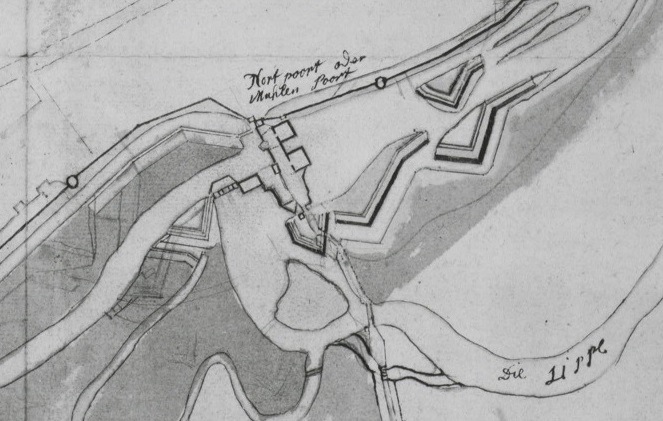 Das Nordentor von Hamm auf einer Karte um 1680