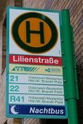 Haltestellenschild Lilienstraße