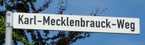 Straßenschild Karl-Mecklenbrauck-Weg