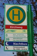 Haltestellenschild Kirchweg
