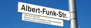 Straßenschild Albert-Funk-Straße