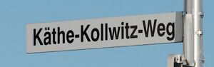 Straßenschild Käthe-Kollwitz-Weg