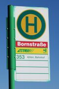 Haltestellenschild Bornstraße