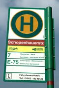 Haltestellenschild Schopenhauerstraße