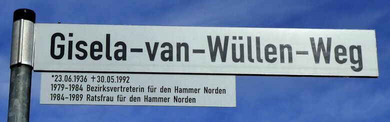 Straßenschild Gisela-van-Wüllen-Weg