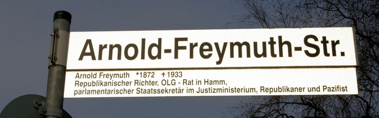 Straßenschild Arnold-Freymuth-Straße