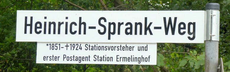 Straßenschild Heinrich-Sprank-Weg
