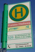 Haltestellenschild Freiske/Hellweg