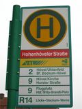 Haltestellenschild Hohenhöveler Straße