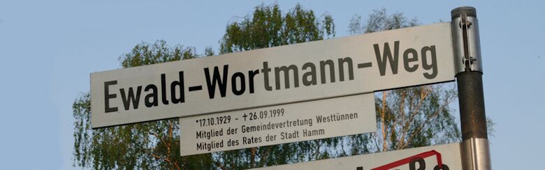 Straßenschild Ewald-Wortmann-Weg