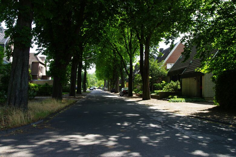 Eckenerstraße (alter Teil) von der Clausewitzstraße aus