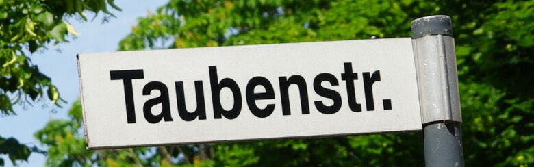 Straßenschild Taubenstraße