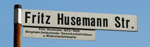 Straßenschild Fritz-Husemann-Straße