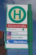 Haltestellenschild Dürerstraße