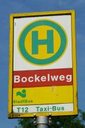 Haltestellenschild Bockelweg