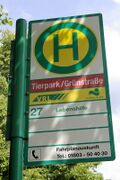 Haltestellenschild Tierpark/Grünstraße