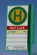 Haltestellenschild Hof Lork