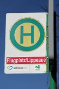 Haltestellenschild Flugplatz/Lippeaue