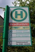 Haltestellenschild Bradfordstraße