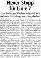 "Neuer Stopp für Linie 7", Westfälischer Anzeiger, 26. November 2009