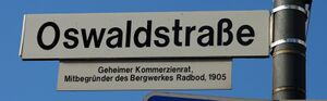 Straßenschild Oswaldstraße