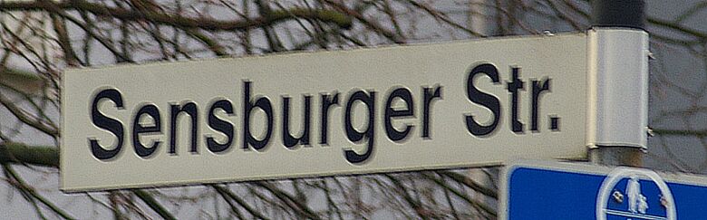 Straßenschild Sensburger Straße
