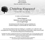 WA 20230707 Todesanzeige Christine Klapprot Grüne.jpg