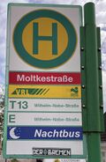 Haltestellenschild Moltkestraße