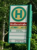 Haltestellenschild Weißenstraße