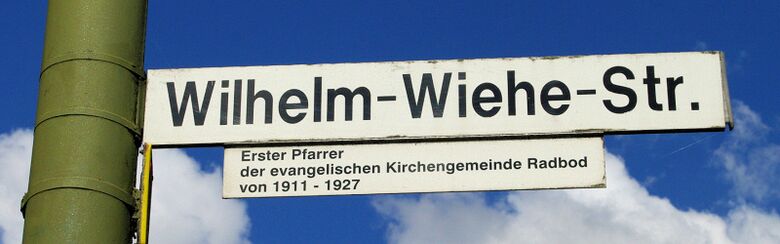 Straßenschild Wilhelm-Wiehe-Straße