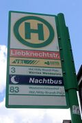 Haltestellenschild Liebknechtstraße