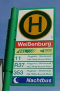 Haltestellenschild Weißenburg