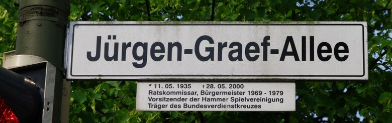 Straßenschild Jürgen-Graef-Allee