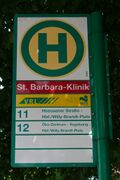 Haltestellenschild St. Barbara-Klinik
