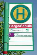 Haltestellenschild Berge/Schule
