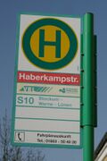 Haltestellenschild Haberkampstraße