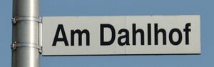 Straßenschild Am Dahlhof