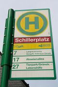 Haltestellenschild Schillerplatz