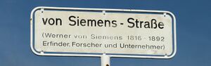 Straßenschild Von-Siemens-Straße