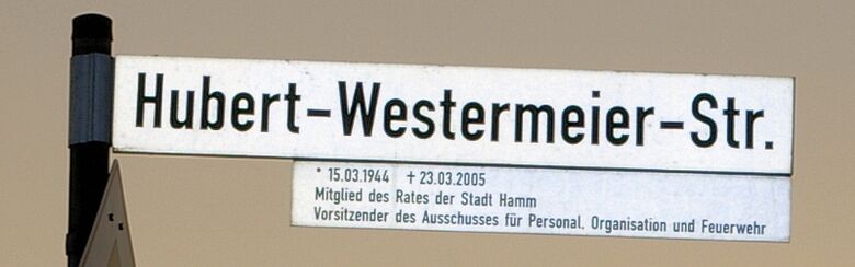 Straßenschild Hubert-Westermeier-Straße