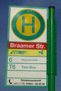Haltestellenschild Braamer Straße