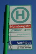 Haltestellenschild Humburgstraße